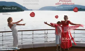 Familie auf A-ROSA Flusskreuzfahrt genießt die schöne Zeit. Der Altersdurchschnitt ist hier perfekt für Jung und Alt.